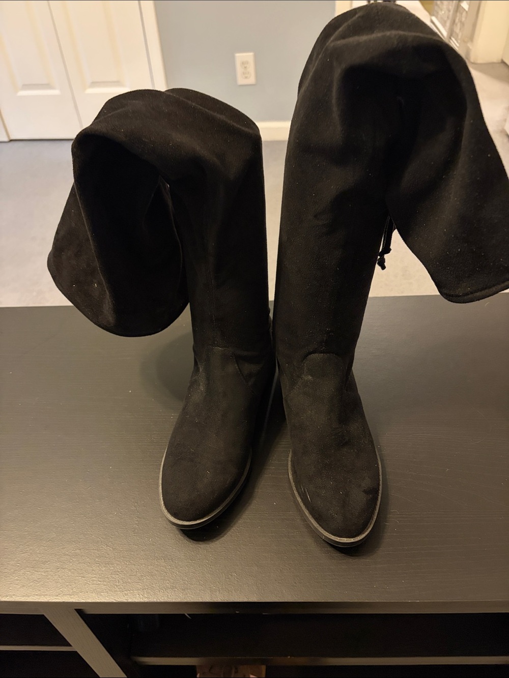 Women’s Black Knee-High Suede Boots